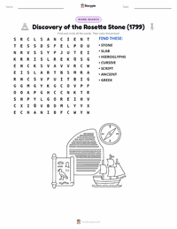 Discovery of the Rosetta Stone (1799) printable worksheet preview