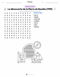 Aperçu de la feuille de travail imprimable Découverte de la pierre de Rosette