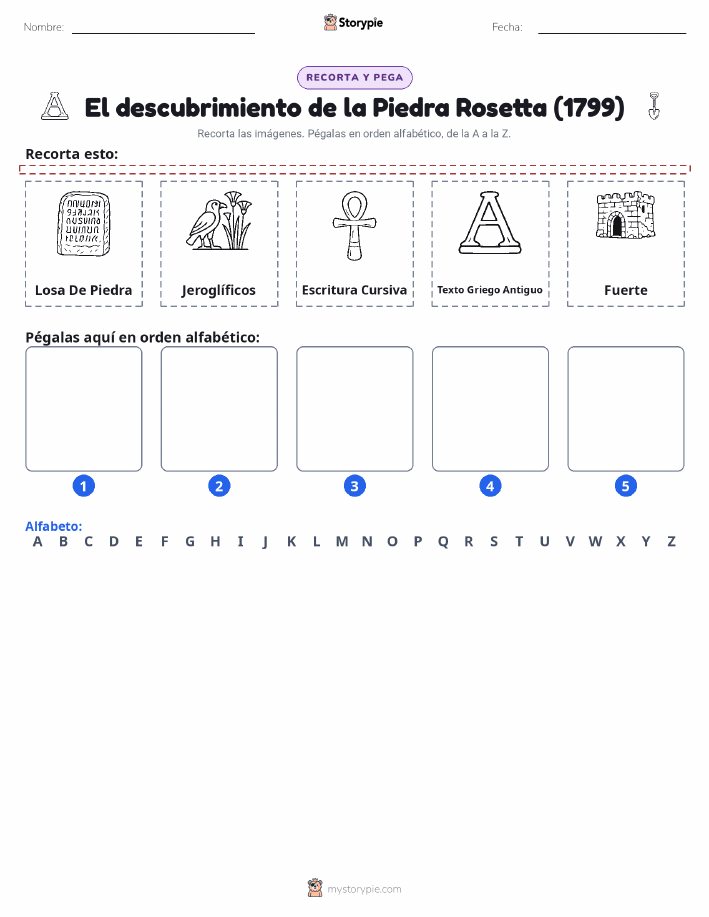 Cortar y Pegar el Alfabeto