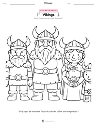 Aperçu de la feuille de travail imprimable Vikings
