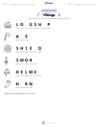 Vikings printable worksheet preview