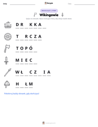 Podgląd drukowalnego arkusza ćwiczeń Wikingowie
