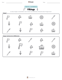 Aperçu de la feuille de travail imprimable Vikings