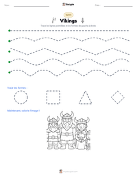 Aperçu de la feuille de travail imprimable Vikings