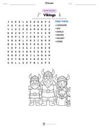 Vikings printable worksheet preview