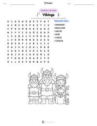 Aperçu de la feuille de travail imprimable Vikings