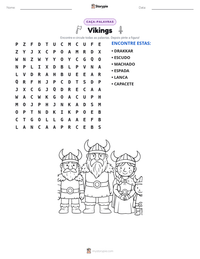 Prévia da folha de atividades imprimível Vikings