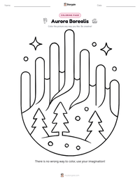 Aurora Borealis printable worksheet preview
