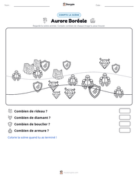 Aperçu de la feuille de travail imprimable Aurore Boréale