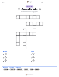 Aurora Borealis printable worksheet preview