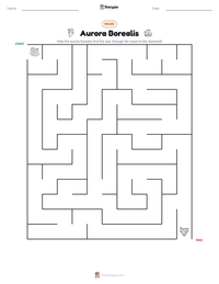 Aurora Borealis printable worksheet preview