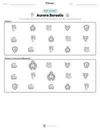 Aurora Borealis printable worksheet preview