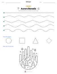 Aurora Borealis printable worksheet preview