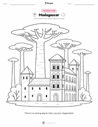 Madagascar coloring page for kids