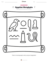 Egyptian Hieroglyphs coloring page for kids