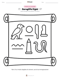 Pagina da colorare di Geroglifici Egizi per bambini