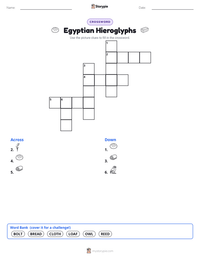 Egyptian Hieroglyphs printable worksheet preview