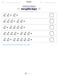 Anteprima della scheda stampabile di Geroglifici Egizi