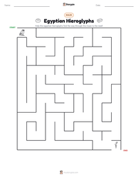 Egyptian Hieroglyphs printable worksheet preview