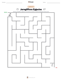 Vista previa de la hoja de trabajo imprimible de Jeroglíficos Egipcios