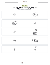 Egyptian Hieroglyphs printable worksheet preview