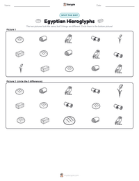 Egyptian Hieroglyphs printable worksheet preview