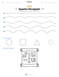 Egyptian Hieroglyphs printable worksheet preview