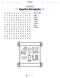 Egyptian Hieroglyphs printable worksheet preview