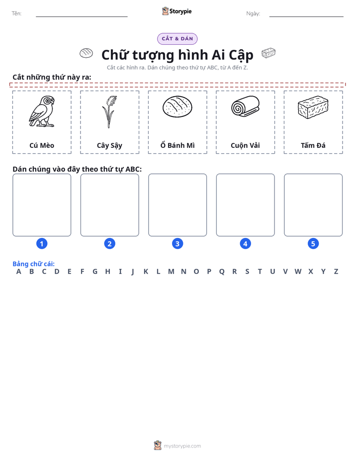 Cắt & Dán Chữ Cái