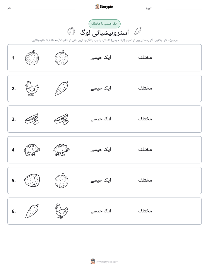 ایک جیسا یا مختلف