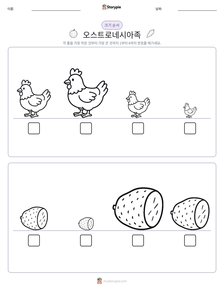 크기 순서