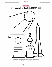 Launch of Sputnik 1 (1957) printable worksheet preview