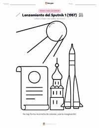 Vista previa de la hoja de trabajo imprimible de Lanzamiento del Sputnik 1