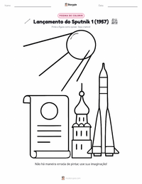 Página de colorir Lançamento do Sputnik 1 para crianças