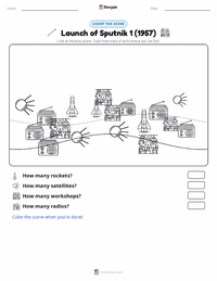 Launch of Sputnik 1 (1957) printable worksheet preview