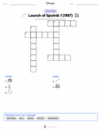 Launch of Sputnik 1 (1957) printable worksheet preview