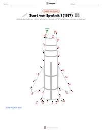 Start von Sputnik 1 druckbare Arbeitsblatt Vorschau