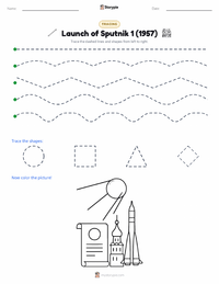 Launch of Sputnik 1 (1957) printable worksheet preview