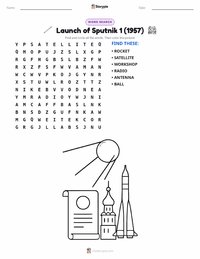 Launch of Sputnik 1 (1957) printable worksheet preview