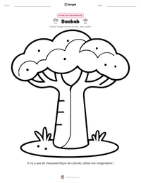 Aperçu de la feuille de travail imprimable Baobab