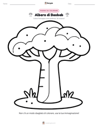 Anteprima della scheda stampabile di Albero di Baobab