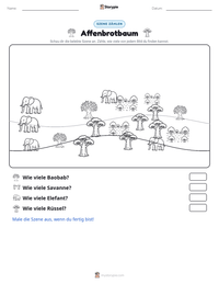 Affenbrotbaum druckbare Arbeitsblatt Vorschau