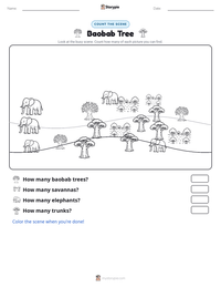 Baobab Tree printable worksheet preview