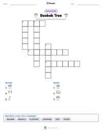 Baobab Tree printable worksheet preview