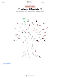 Anteprima della scheda stampabile di Albero di Baobab