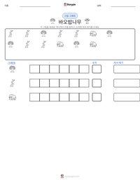 바오밥나무 인쇄 가능한 워크시트 미리보기