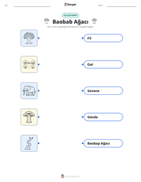 Baobab Ağacı yazdırılabilir çalışma sayfası önizlemesi