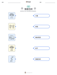 猴面包树 可打印工作表预览