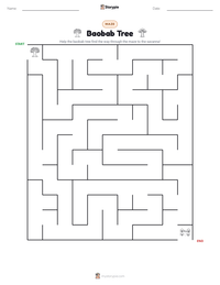 Baobab Tree printable worksheet preview