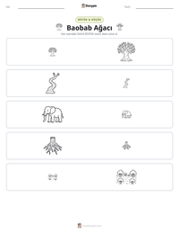Baobab Ağacı yazdırılabilir çalışma sayfası önizlemesi
